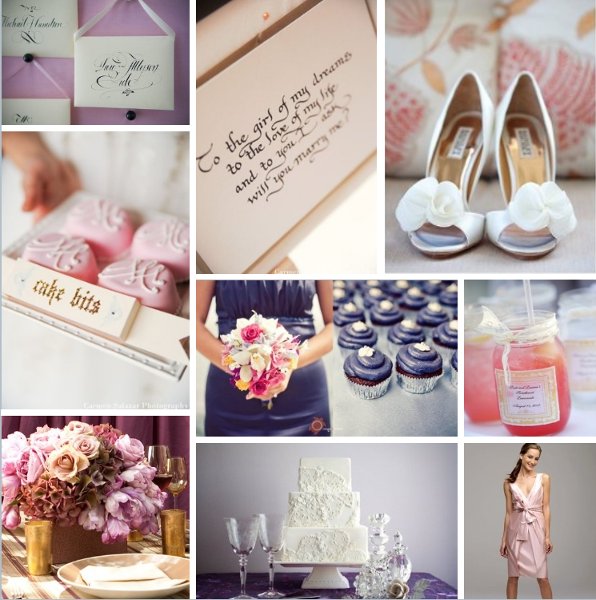In this soft and romantic inspiration board purple the color of royalty 